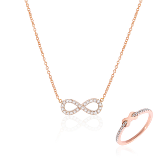 14kt Infinity Band Ring & 14kt Infinity Necklace