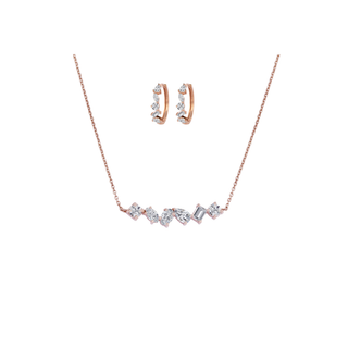Multishape Pendant Necklace & Hoops Set