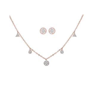 Stardust Charm Necklace & Round Stellar Earrings Set