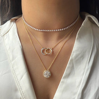 0.50ct Halo Necklace & Earrings Set