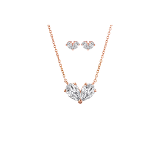 Heart Love Necklace & Earrings Set