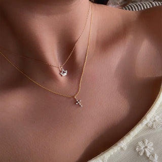 Bezel Cross Pendant Necklace