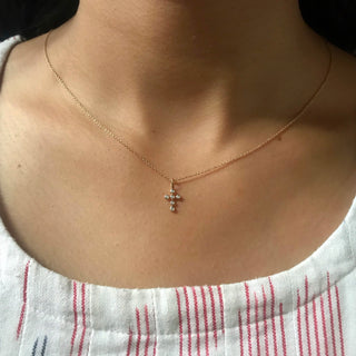 Bezel Cross Pendant Necklace