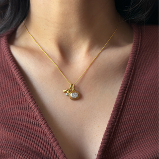 14kt Diamond Bubble Letter Pendant
