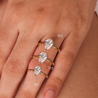 Starry Band Pear Ring