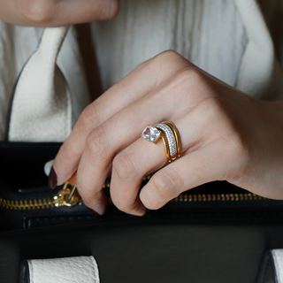 Cushion Wave Ring Stack