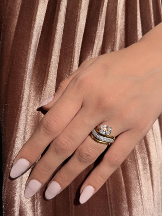 Cushion Wave Ring Stack