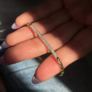 Diamond Bar Scalloped Bracelet