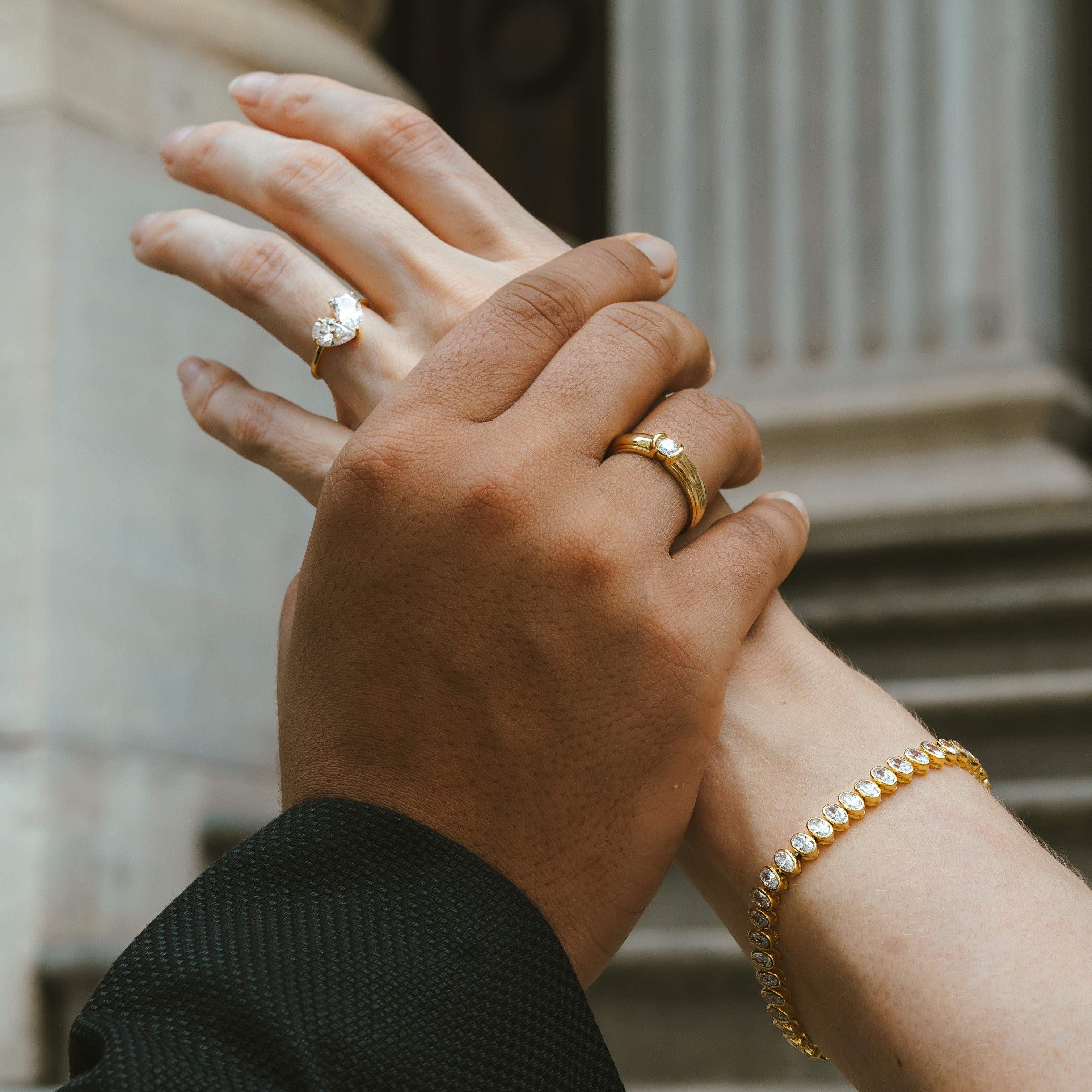 Diamond Hugging Men's Ring