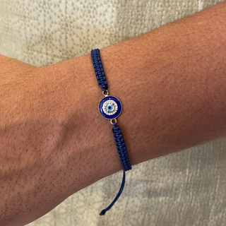 Gold & Diamond Evil Eye Bracelet