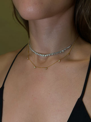 Graduation Diamond Tennis Necklace