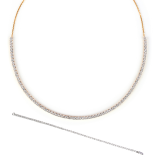 The LiteString™ Half Diamond Tennis Necklace & Bracelet Set