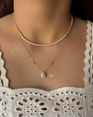 Oval Halo Mangalsutra