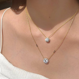 Round Halo Necklace