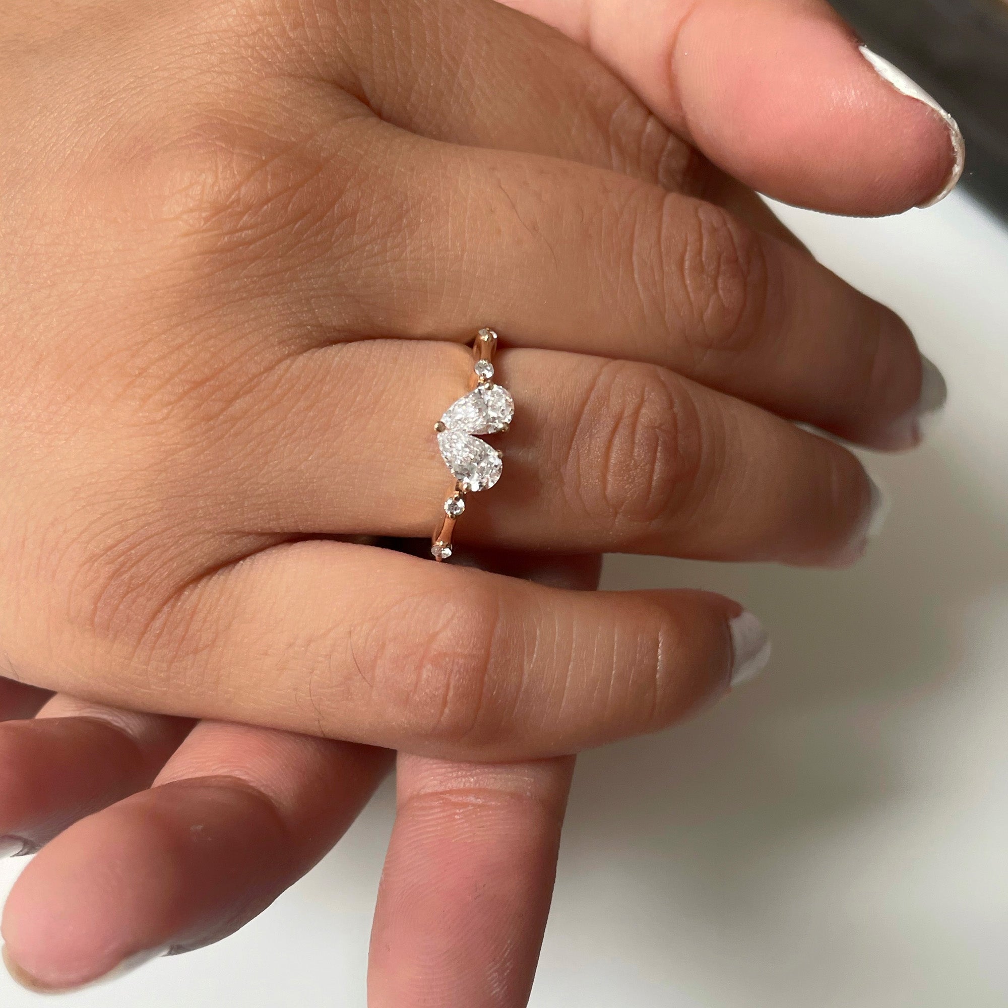 Promise Rings Small Heart Diamond Ring Beautiful Platinum Diamond