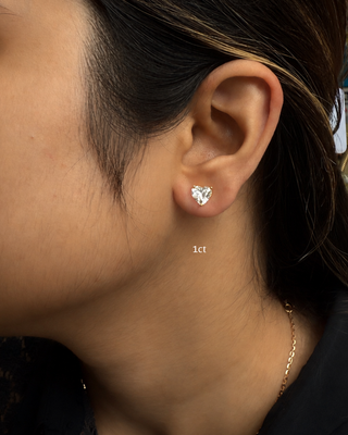 Heart Prong Solitaire Studs