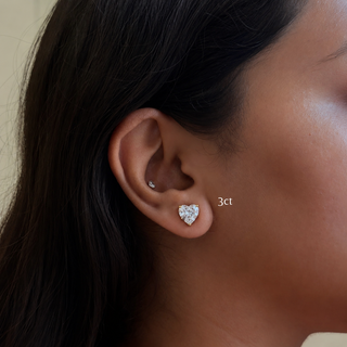Heart Prong Solitaire Studs