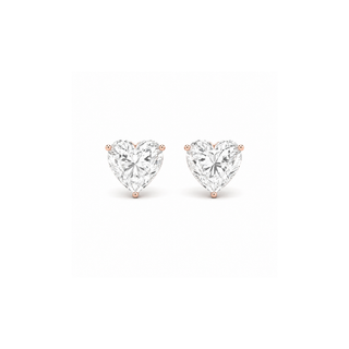 Heart Prong Solitaire Studs