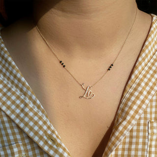 Initial Mangalsutra With 1 Cursive Letter