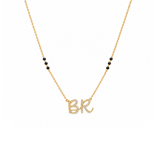 Initial Minimal Mangalsutra With 2 Cursive Letters