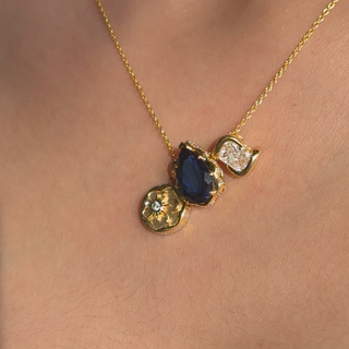 Lab-Grown Sapphire Sculpted Pendant | DiAi Designs