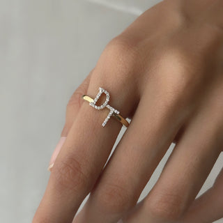 Letter Diamond Ring