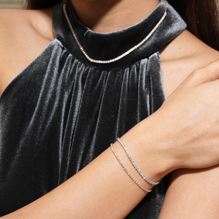 The LiteString™ Half Diamond Tennis Necklace & Bracelet Set