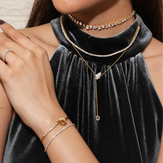 The LiteString™ Half Diamond Tennis Necklace & Bracelet Set