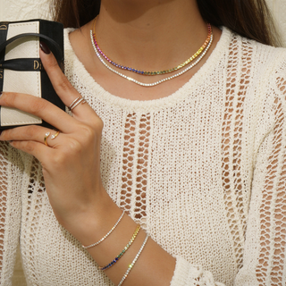 The LiteString™ Half Diamond Tennis Necklace & Bracelet Set