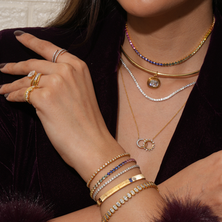 The LiteString™ Half Rainbow Tennis Necklace & Bracelet Set