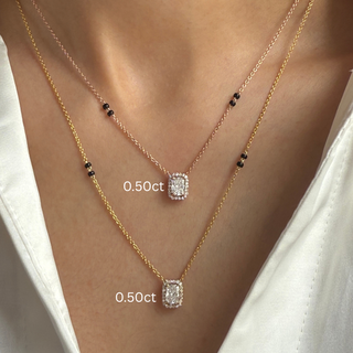 1.5ct Radiant Halo Mangalsutra
