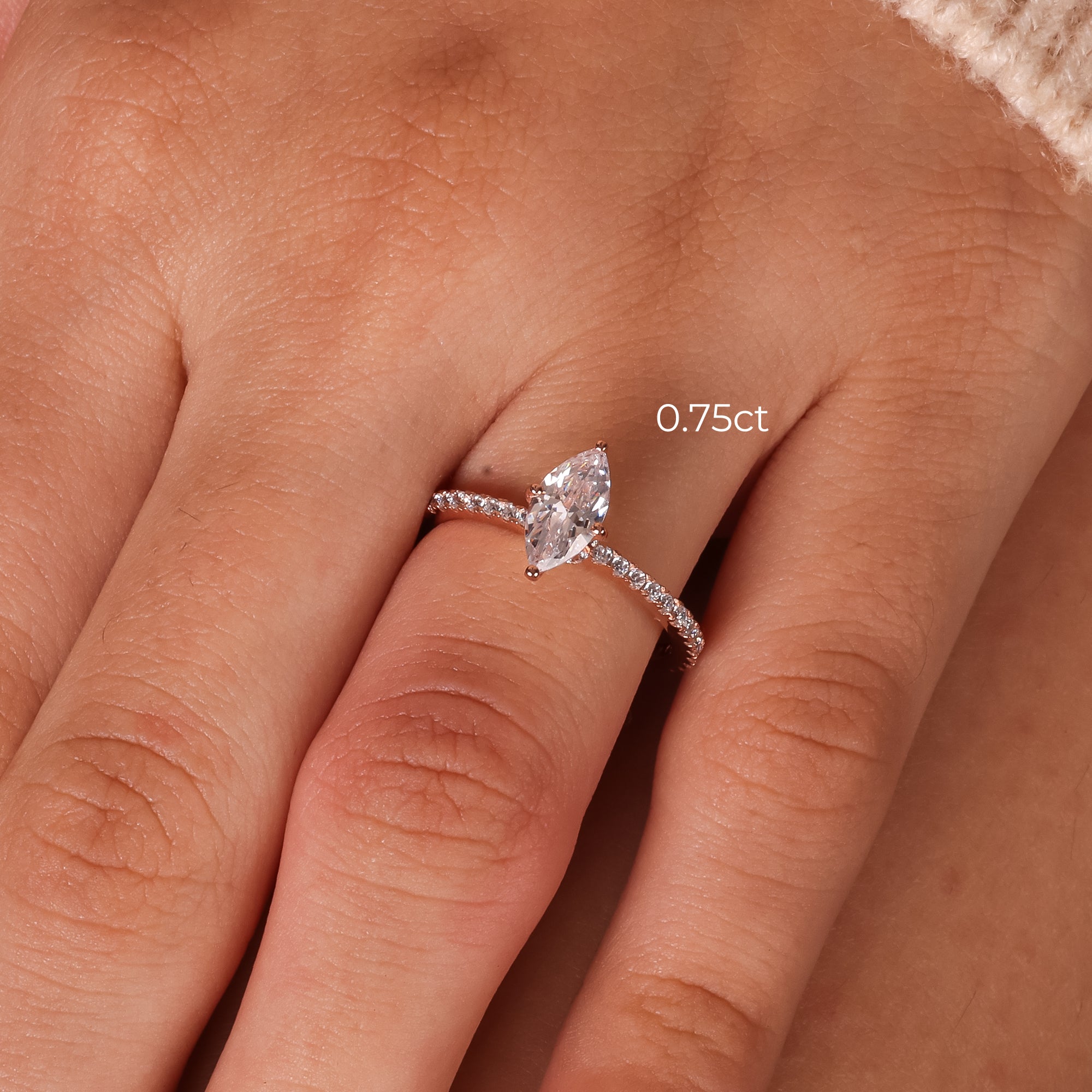 Carat Marquise Diamond Ring On Finger Reign Marquise Ring