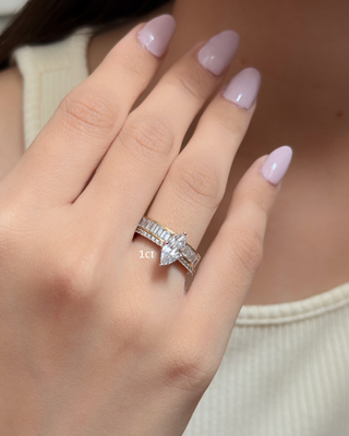 Cube Marquise Ring