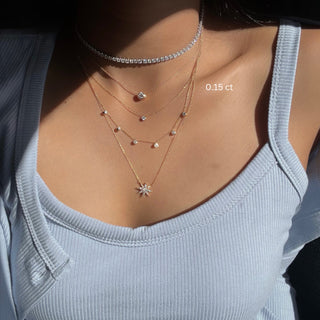 Mini 0.15ct Bezel Solitaire Necklace