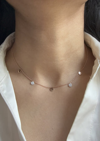 Mini Gold Disc Dangler Necklace