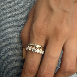 Multifaceted Bubble Band Ring