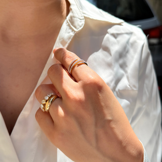 Multifaceted Bubble Band Ring