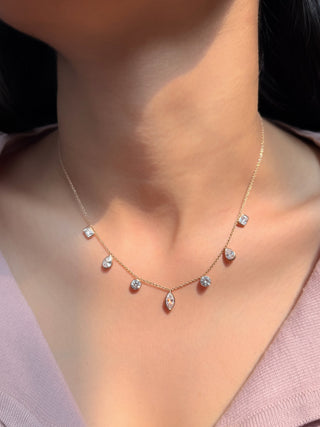 Multifaceted Solitaire Charm Necklace