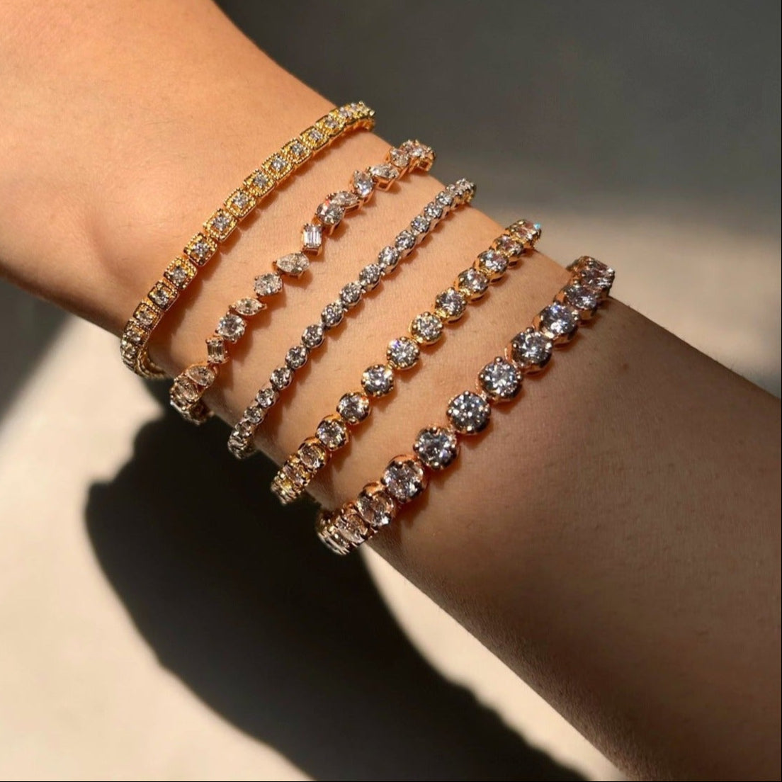 Multishape Solitaire Tennis Bracelet - Main Image