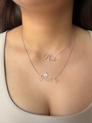 Name Necklace With Crown