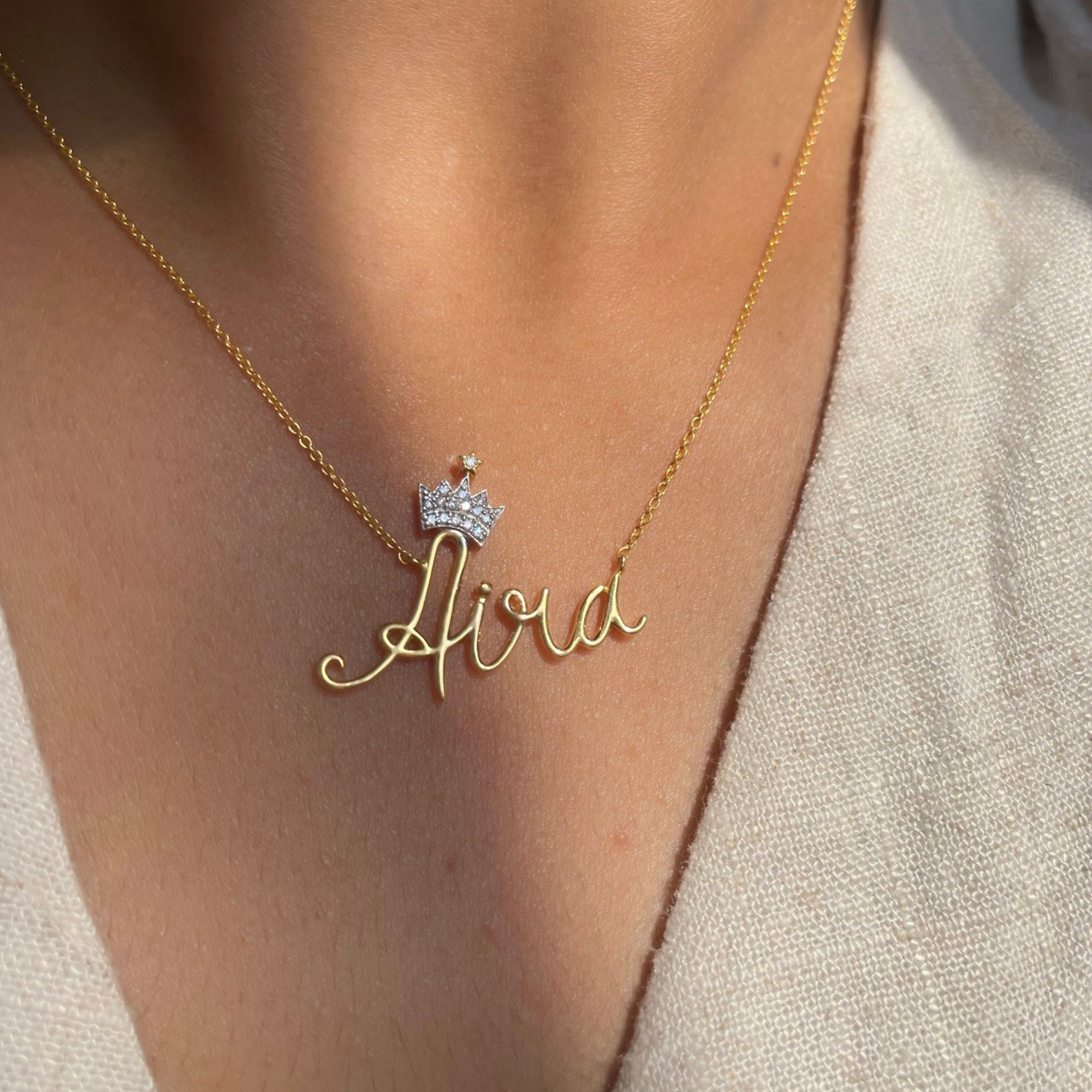 Buy Name Necklace With Crown Online DiAi Designs