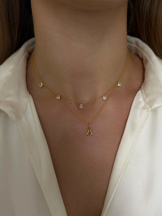 Pear 1ct Charm Necklace