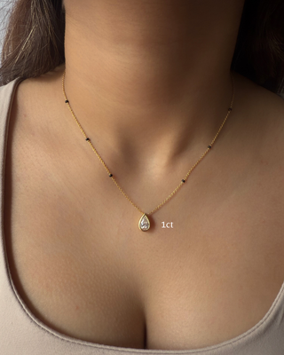 Pear Bezel Mangalsutra