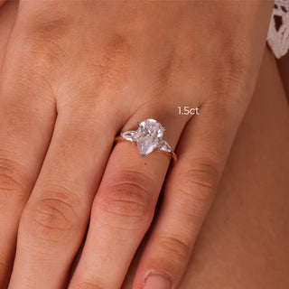 Three Stone Pear Ring