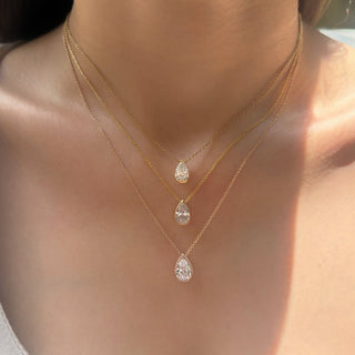 Pear Halo Necklace