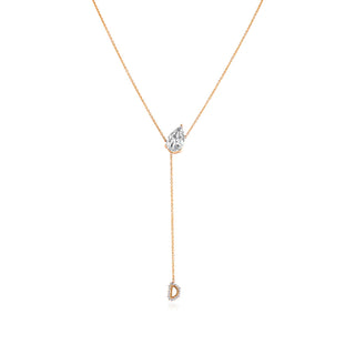 Personalised 2ct Pear Lariat Necklace