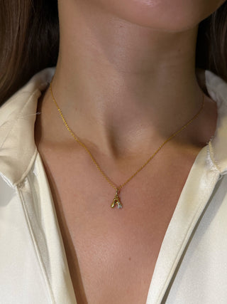 14kt Diamond Bubble Letter Pendant