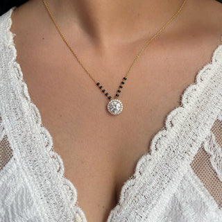 Round Halo Mangalsutra
