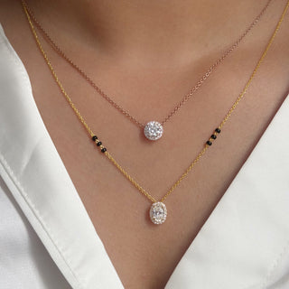 Round Halo Necklace
