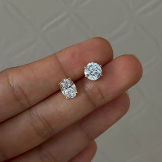 Oval Prong Diamond Studs 1ct VS each